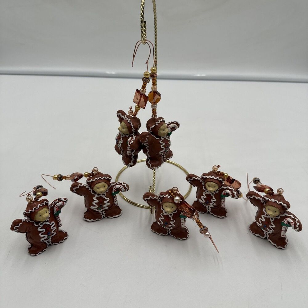 Lot 7 Vtg NABCO MUFFY GINGERBEAR Muffy Vanderbear Collection Christmas Ornament